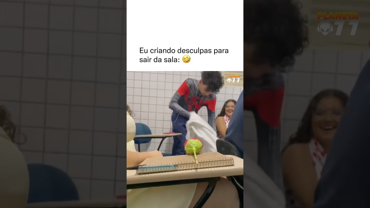 Sou o homem aranha kkkk #memes #escola #humor