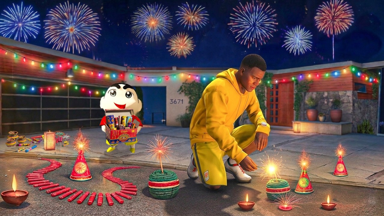 Franklin Shinchan Celebrating Vishu in GTA 5 !