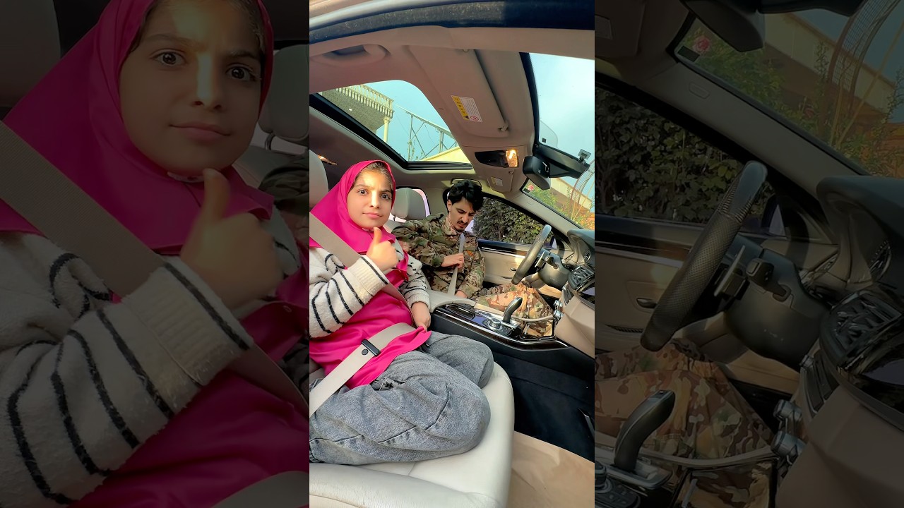 ماشا تركب السيار دون حذام الامان 😱 وصدمة الشرطي يغضب !!