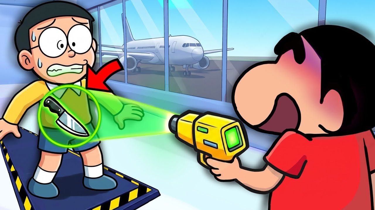 Shinchan Became Airport Security Guard! 😎
