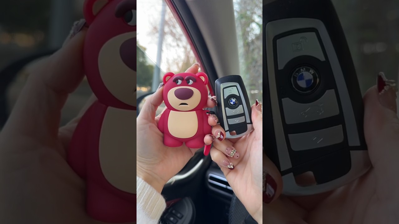 غطاء على شكل دب أم غطاء لسيارات BMW؟ 🧸🚗😄 #shorts