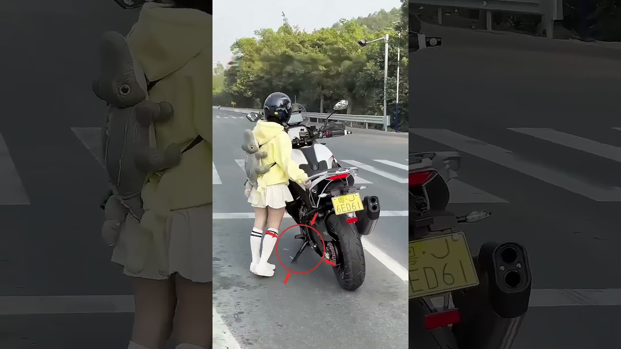 Ela é baixinha mas tem uma moto ENORME! #curioso #incrível #interessante