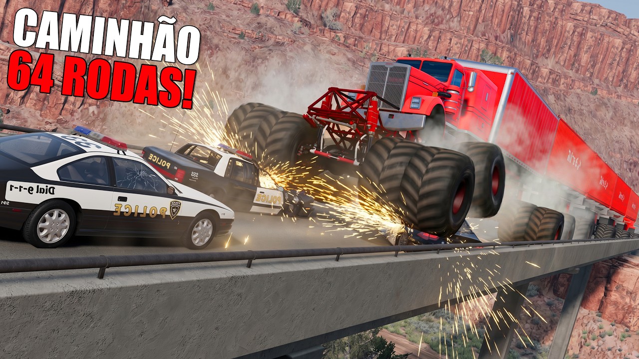 Cada vez que eu bato, as rodas Dobram versão Monster Truck