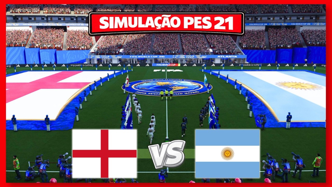 Inglaterra x Argentina | Copa do Mundo FIFA 2026 | Semifinal | Simulação PES 2021