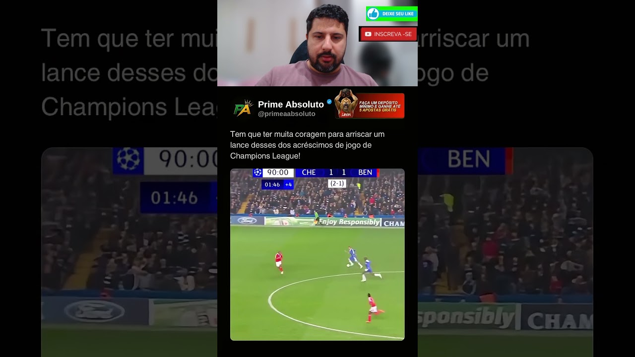 O gol que esse cara fez nos acréscimos da champions league