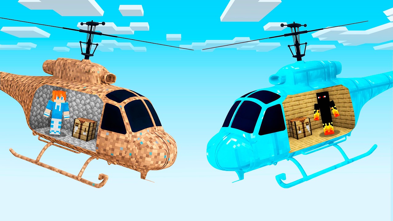 Base no Helicóptero de Noob vs Pro