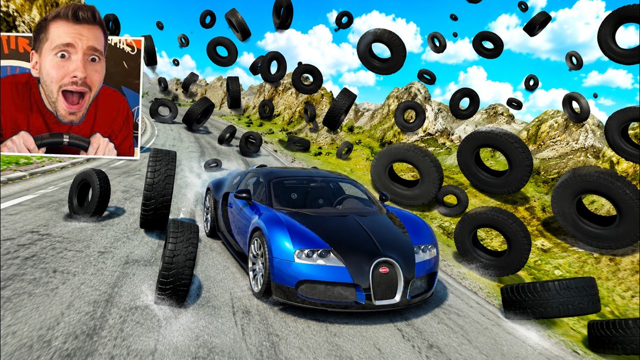 CARRO vs 3000 PNEUS na AVALANCHE do BeamNG Drive!