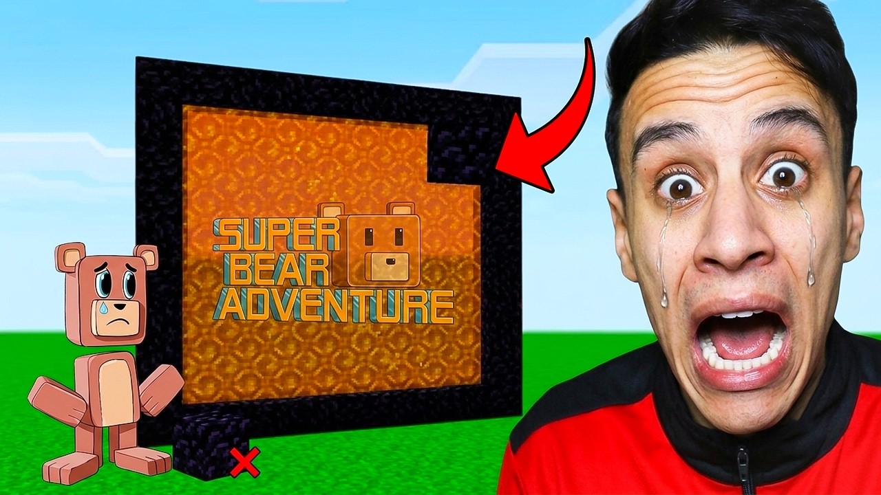 نجحت في صنع بوابة لعبة الدب الخارق SUPER BEAR ADVENTURE في ماين كرافت! 🚪🐻