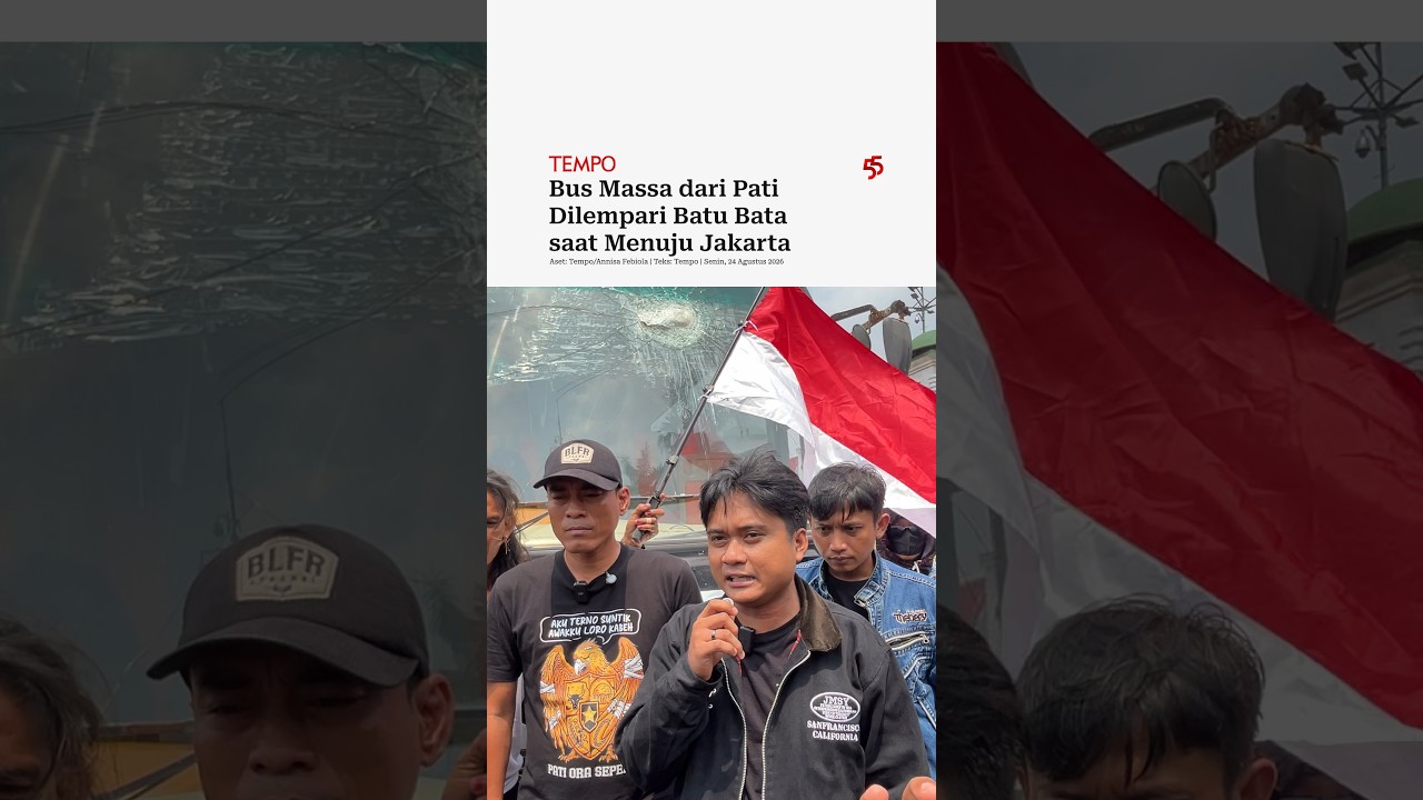 Bus Massa dari Pati Dilempari Batu Bata saat Menuju Jakarta
