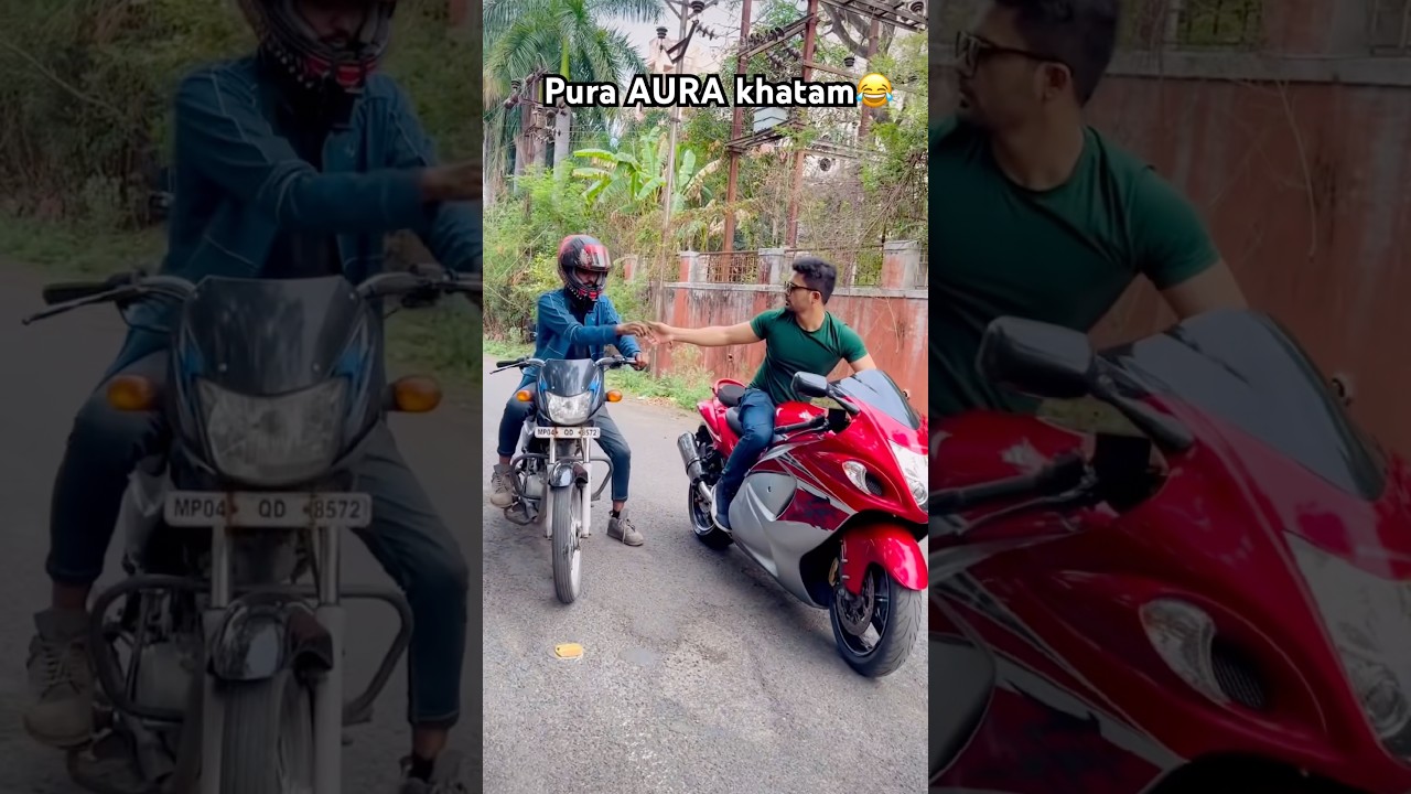 Pura HAYABUSA ka AURA khatam kardia😂 #farazstuntrider #hayabusa #superbike #bikers #bike