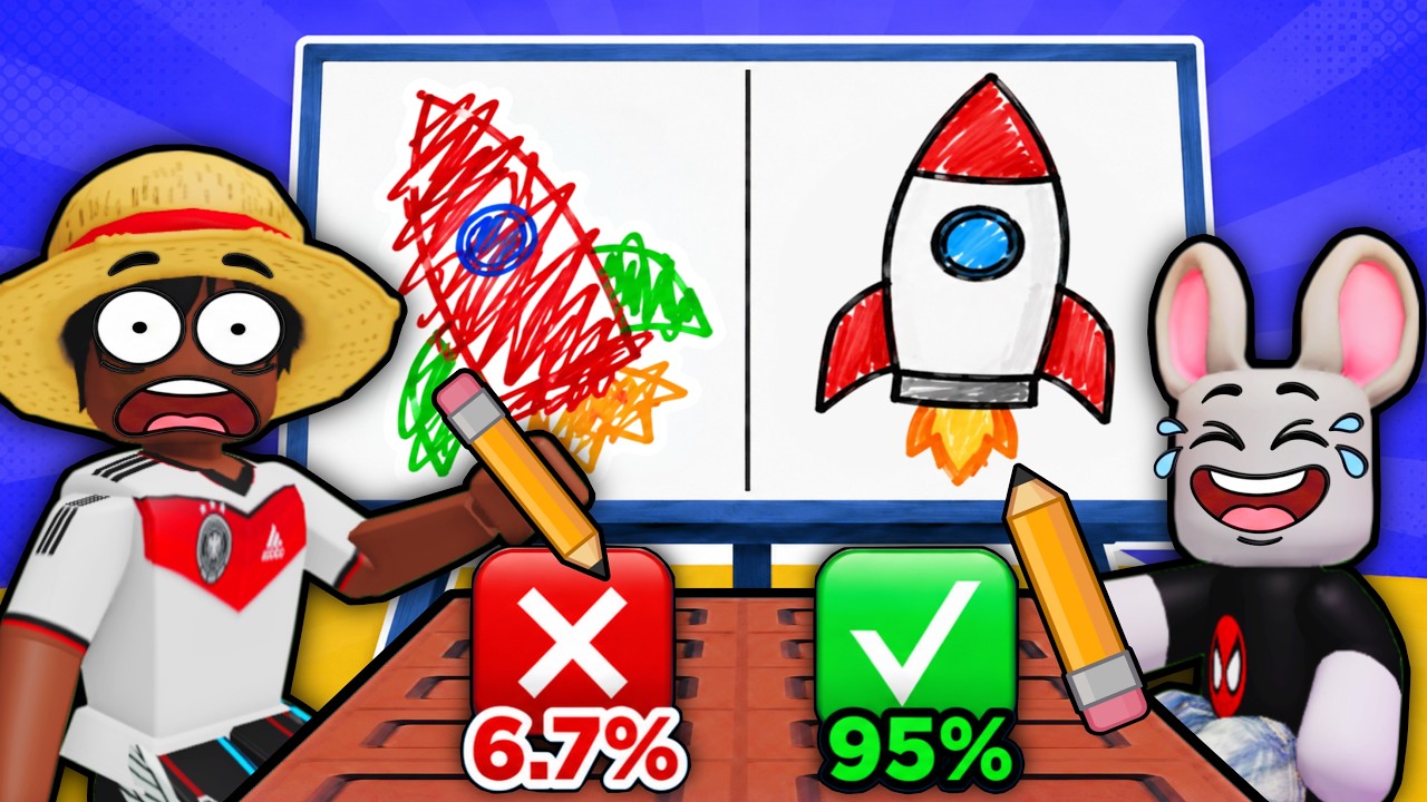 PIZÃO X LARRYZINHO DESAFIO DE QUEM DESENHA MELHOR NO ROBLOX!