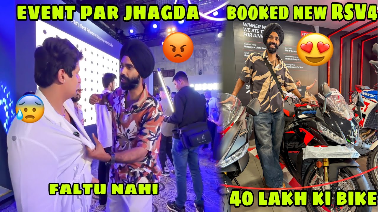 Event mai faltu ka Jhagda ho gya😰 New RSV4 Book kardi 😍 Delhi ko bye bol kar nikal gye 😇