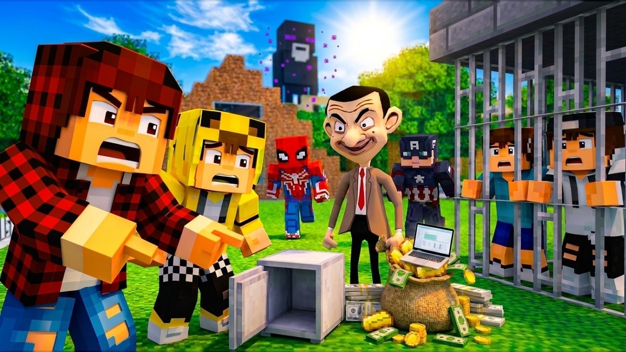 ماين كرافت لكن جيجي وعبوسي خانوني وسرقوا فلوسي وكعبول انسجن بسببهم 😱😨 #فلم_ماين_كرافت