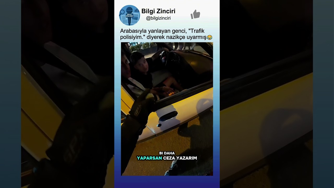 Yanlayan Genci Trafik Polisiyim Diyerek Nazikçe Uyaran Motorcu👏😂