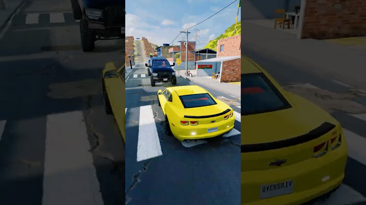O VIZINHO QUER DESTRUIR O CAMARO! 😡😡😡 #beamngshorts #beamngdrive #familia #automobile