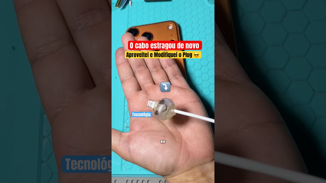 Modifiquei meu carregador de iPhone #tecnologia #entretenimento #carregador #iphone #celular