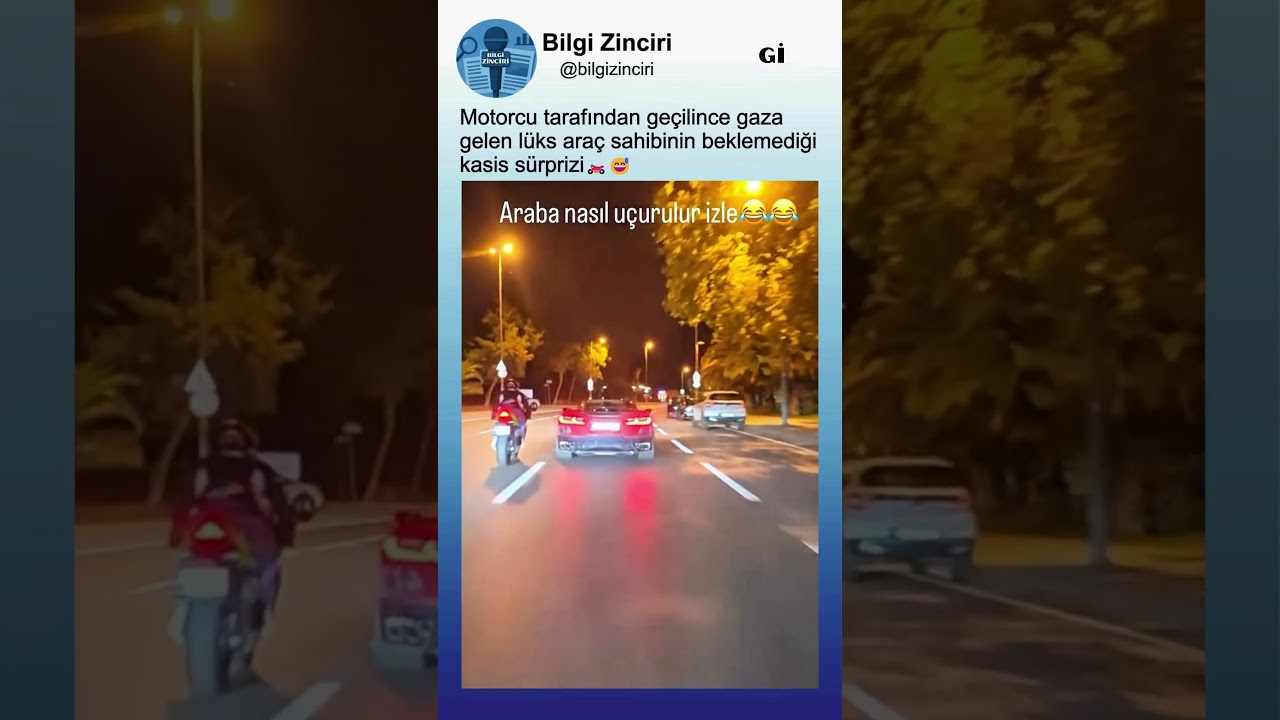 Motorcu Kendisini Geçince Gaza Gelen Adama Kasis Sürprizi🤔😅