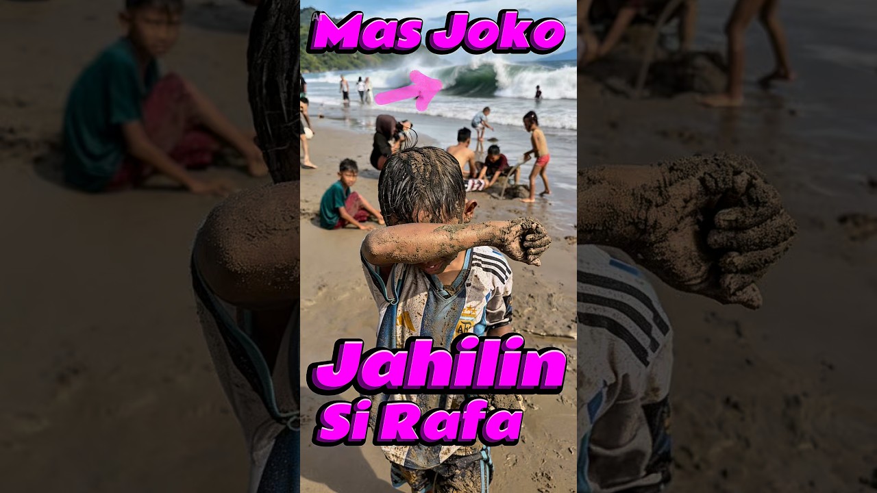 Kalian jangan lempar lempar pasir yaaa #anakdesa #minivlog #pantai