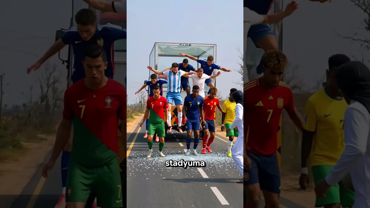 ⚽ Ronaldo ve Messi Polisten Kaçıyor! 😱 Dünya Kupası'nı Kazanabilecekler mi? #shorts