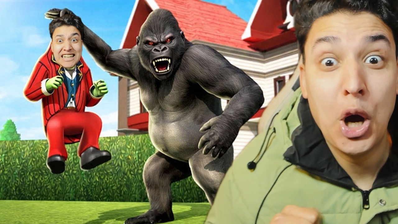 غوريلا مجنونة تبي تمسكني 🦍🔥