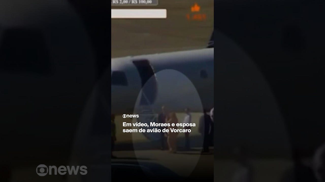 Em vídeo, Moraes e esposa saem de avião de Vorcaro