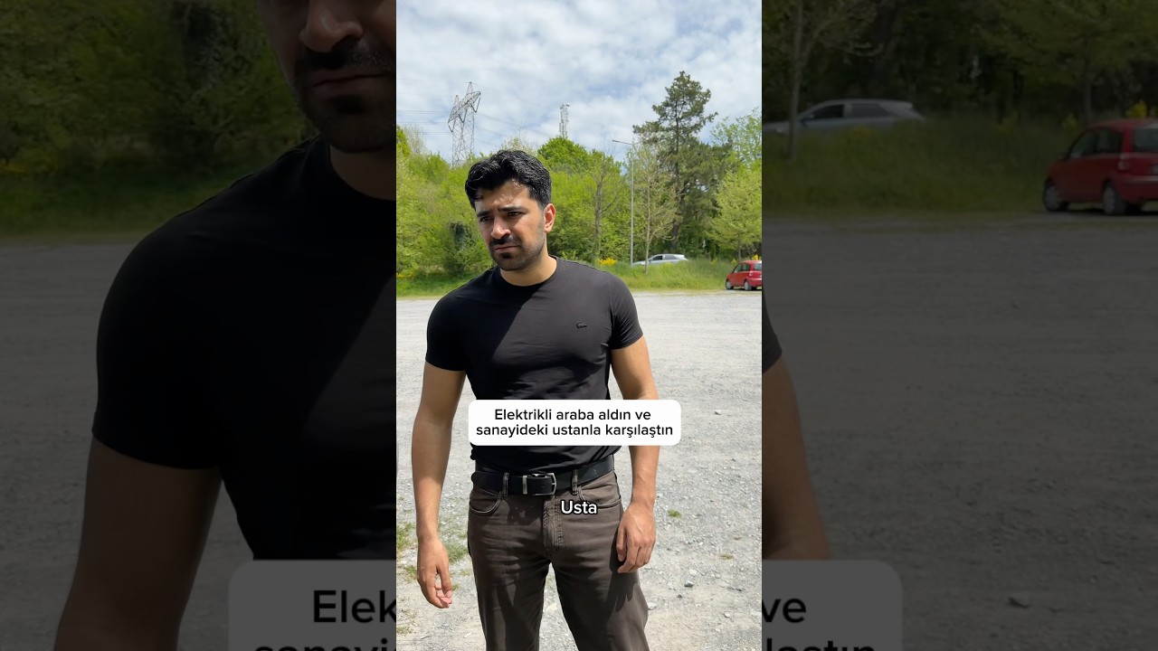 Elektrikli araba aldın ve sanayideki ustanla karşılaştın. #yüzdeiki #shorts #short #funny