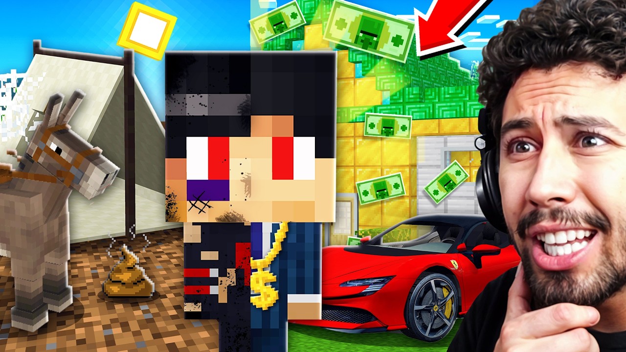 تحدي 1$ ضد 1,000,000$ في قرية ماين كرافت !!؟