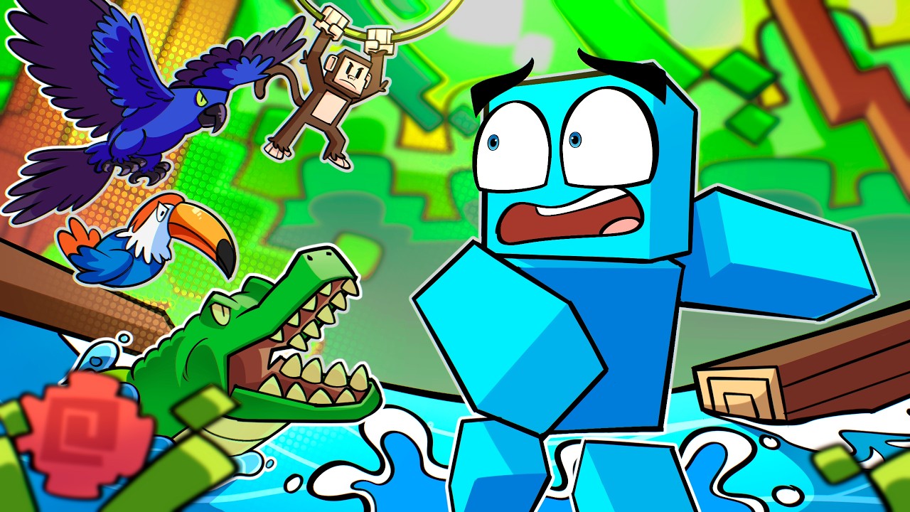 Sobrevivi 100 Dias na Floresta Amazônica no Minecraft!