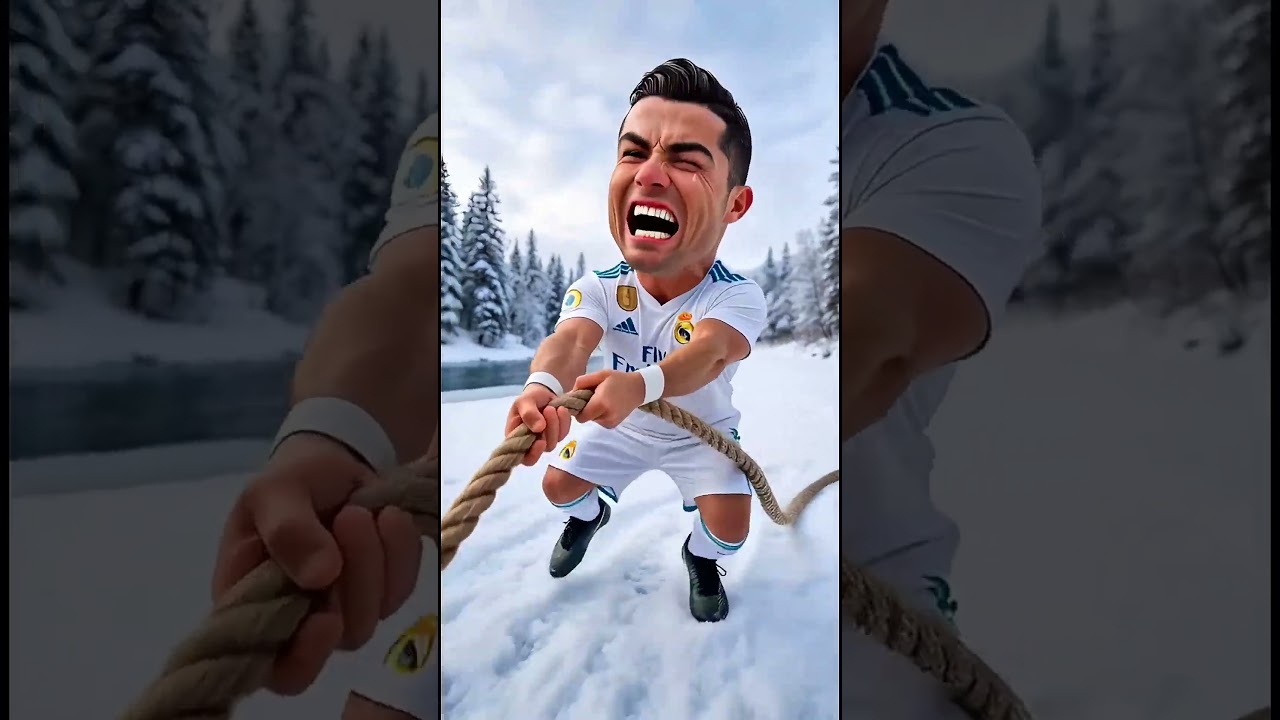 أفاتر ينقذ رونالدو وميسي من تحت الجليد 😱❄️❤️ #shorts #شورت