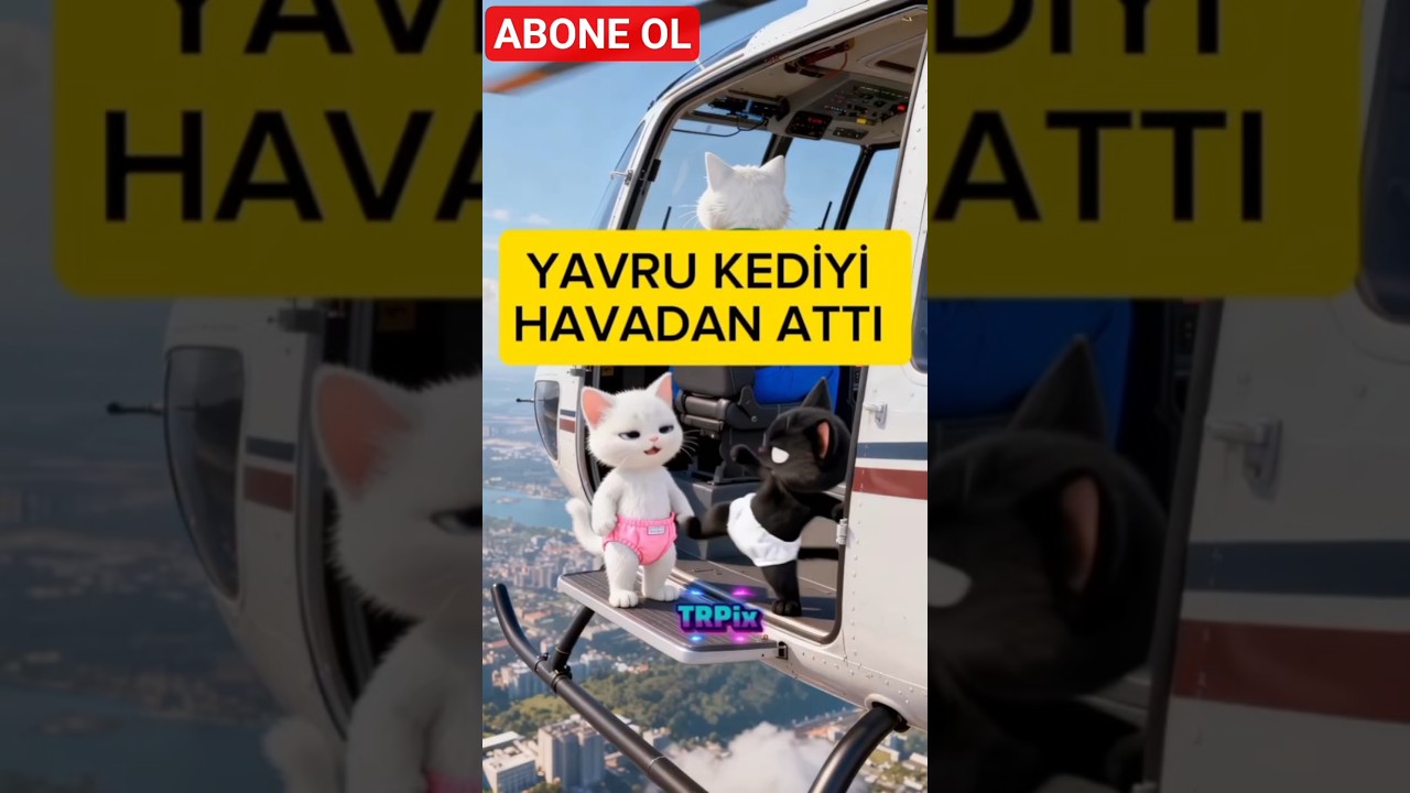 Yavru Kediyi Helikopterden attı 😱 Abone olursan Kurtulacak ❤️ #shorts #cat