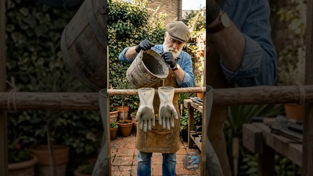 Grandpa Made This Gold Hands Planter with Rubber Gloves! 🤯