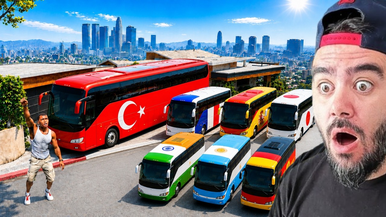 FRANKLIN ÜLKELERIN OTOBÜSLERINI KAÇIRDI - GTA 5 MODS