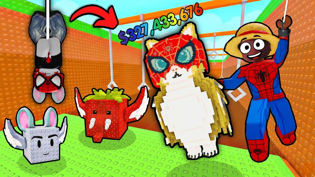 🕷 VIREI O HOMEM ARANHA PARA PEGAR BRAINROTS no ROUBE UM BRAINROT DE BALANÇAR COM O LARRYZINHO!