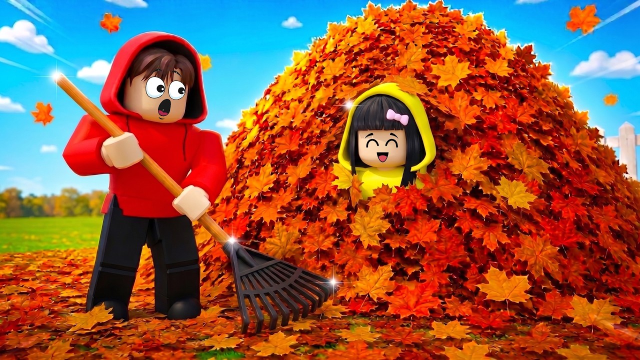 Yuta, Mio Dan Baby Celine Bersihkan Daun Dihalaman Sampai Dapat Uang || ROBLOX