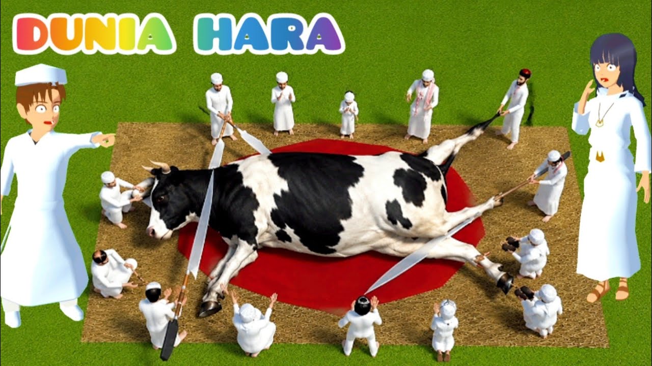 Yuta si Miskin Jadi Tukang Potong Sapi Kurban Emas Vs Anak Juragan Sapi | Dunia Hara Sakura