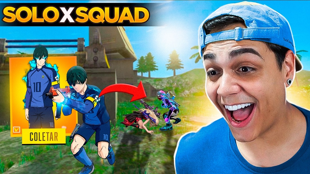 TESTEI A NOVA PARCERIA DE BLUE LOCK 2 EM DUAS PARTIDAS INSANAS SOLO VS SQUAD!!