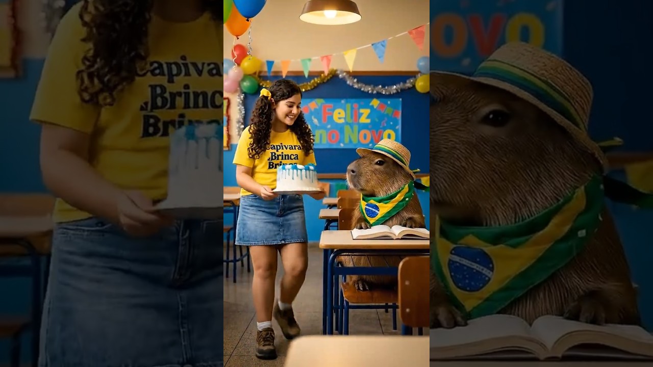 Hoje a Maria vai dar um bolo pra capivara de novo?? 🎂😲