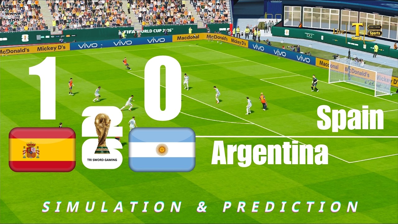 Spain vs Argentina |  Final Match Football Simulation 2026 | (eFootball/PES21)