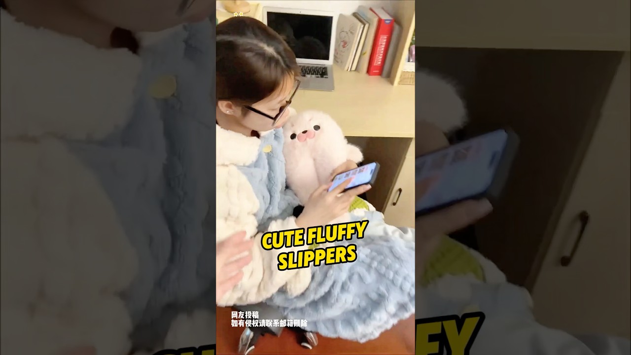 Cute Fluffy Slippers #ShortVideo