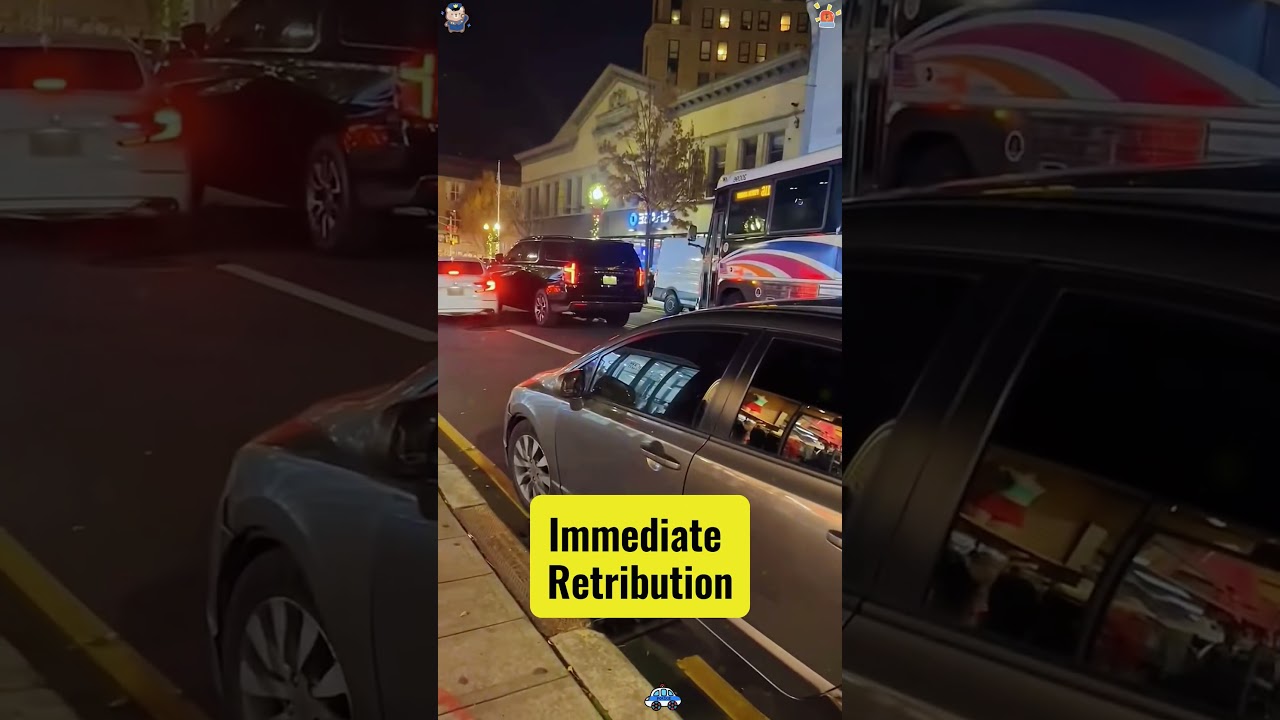 Instant Karma for Ignoring Traffic Rules ！#InstantKarma#PoliceCaught#TrafficViolation#BadDriver