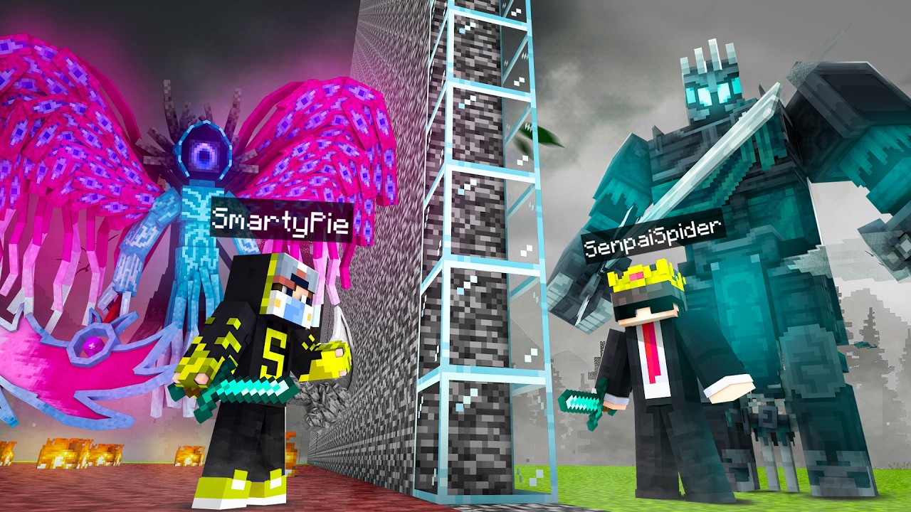 SmartyPie VS Senpai Spider Realistic Build Battle!!