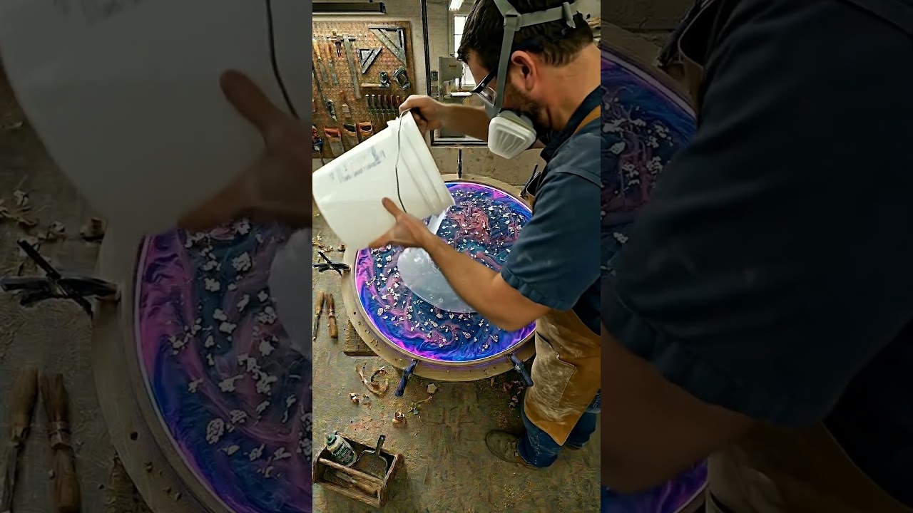 Making a Mind-Blowing Nebula Epoxy Table! 🌌