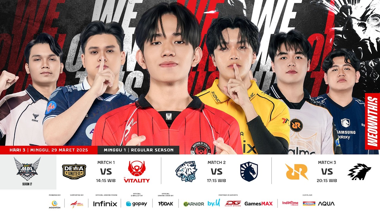 🔴 LIVE | MPL ID S17 | Regular Season Hari 3 Minggu 1 | Bahasa Indonesia
