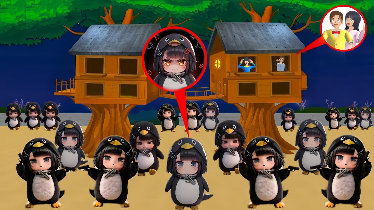 Yuta Mio buat RUMAH POHON paling aman Dari PENGUIN GUGUGAGA 😱 |sakura school simulator