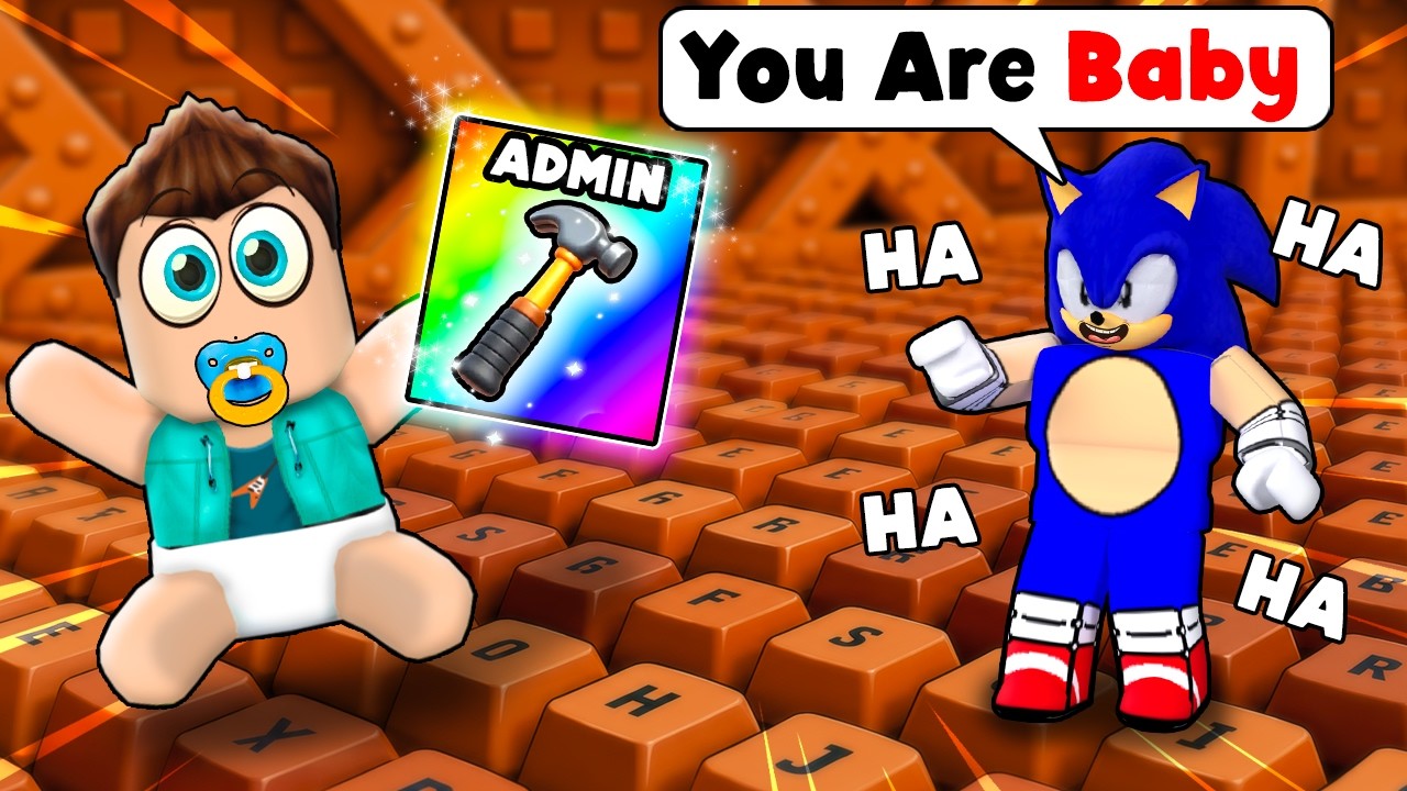 I BECAME BABY TO TROLL NOOBS IN +1 KEYBOARD ROBLOX !!