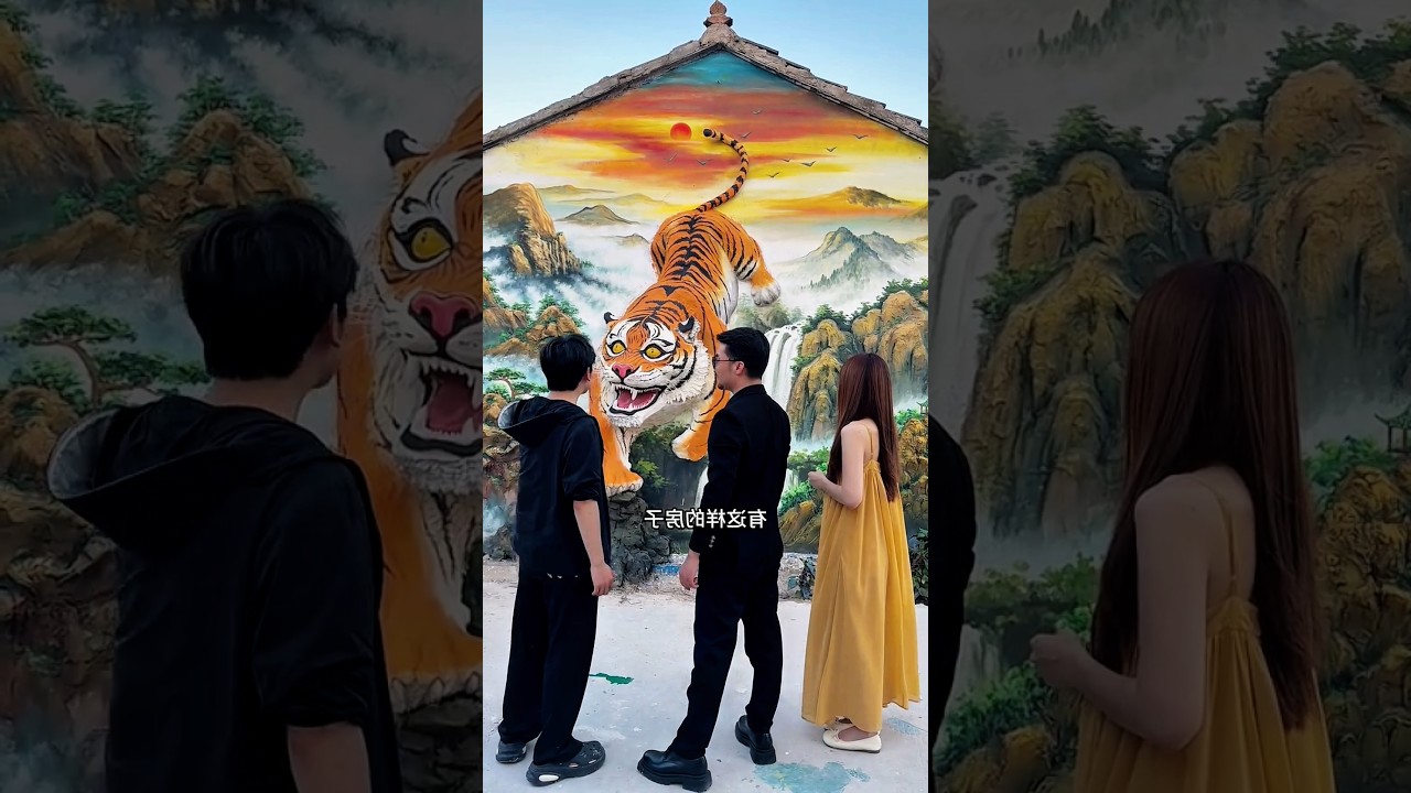 رسم الأخ لوحة ثلاثية الأبعاد على الجدار 😍🤯