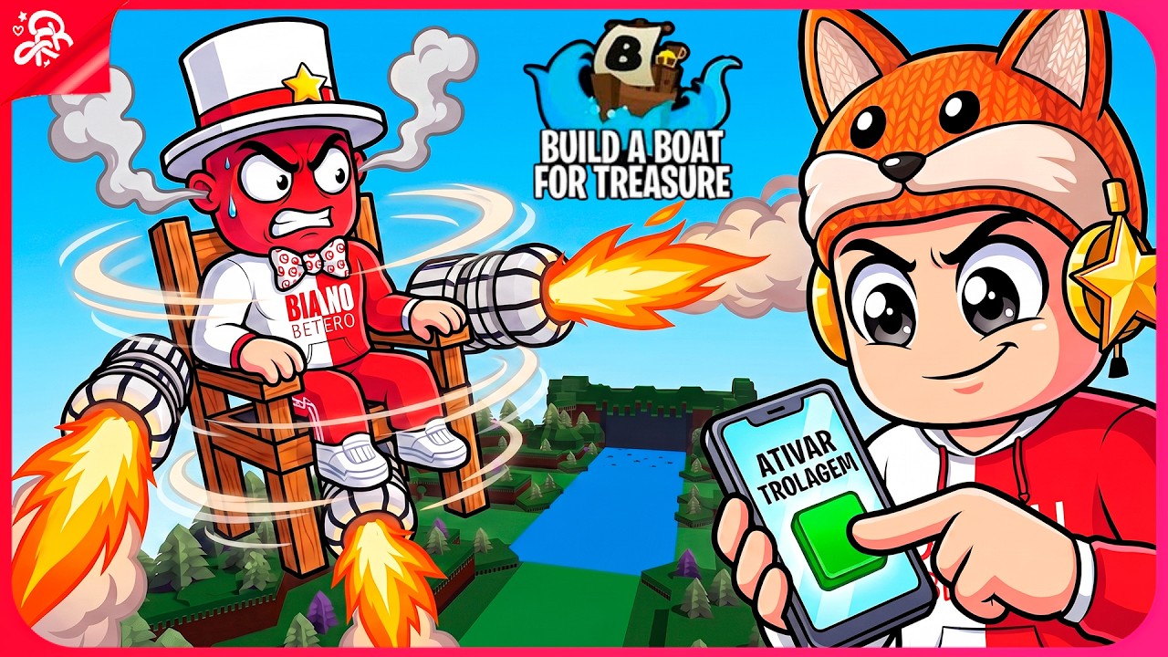 24 HORAS TROLLANDO MEU PAI NO BUILD A BOAT ROBLOX *apanhei?