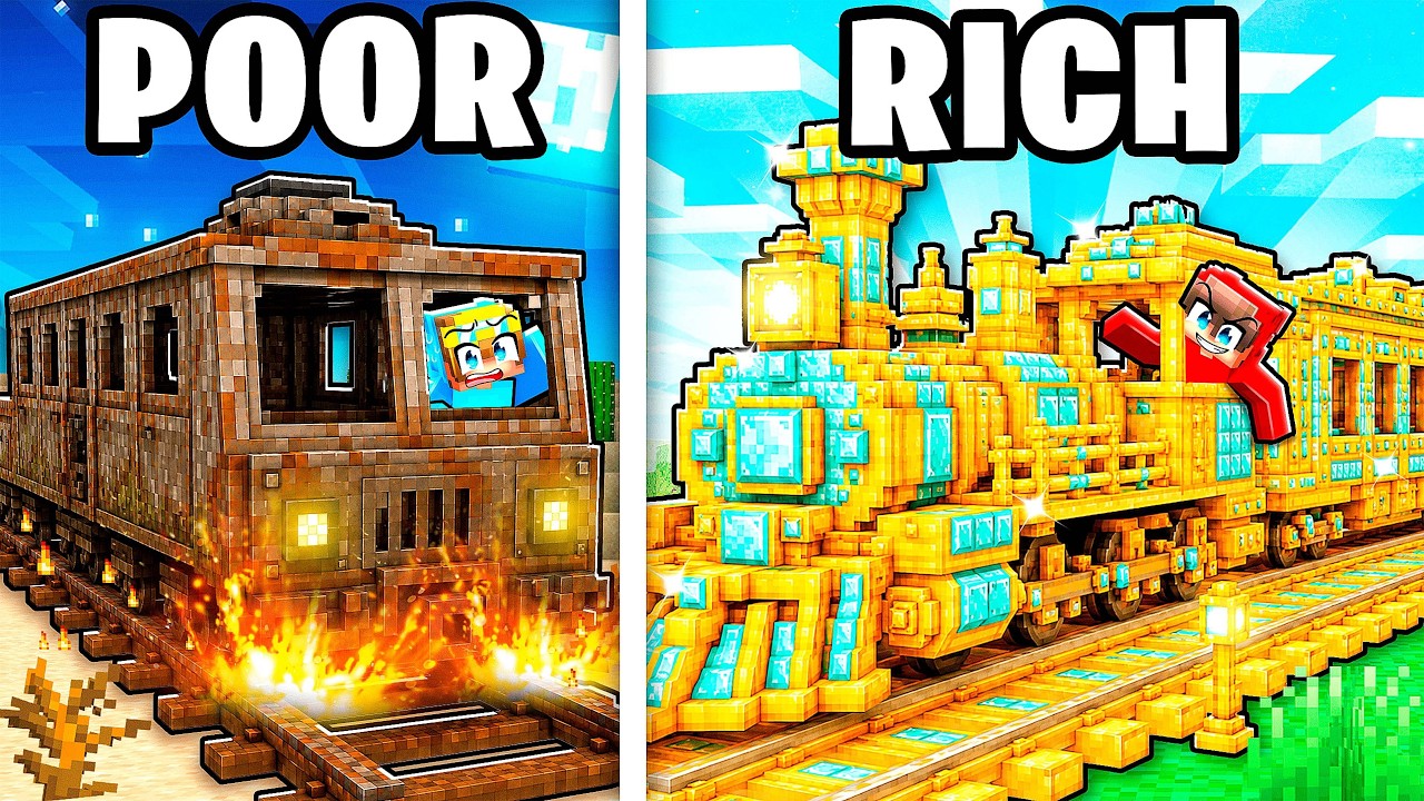 POOR vs RICH Train Battle in Minecraft!