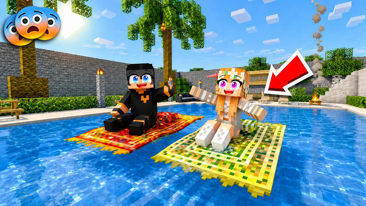 ماين كرافت لكن اكتشفنا سجادة سحرية تخلينا نطير اني ولولو !!؟😨😱