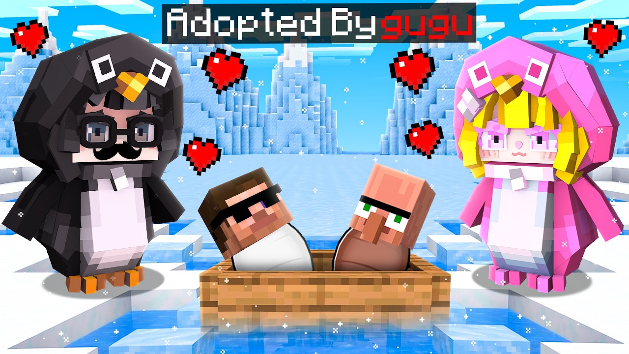 We Got ADOPTED by GUGUGAGA Penguin Family in Minecraft..